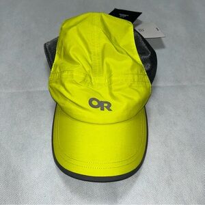 Outdoor Research highlighter lime green and grey UPF 40 performance hat NWT